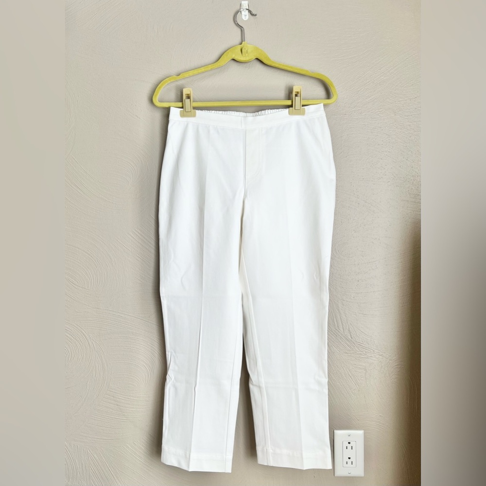 Isaac Mizrahi 24/7 Stretch White Ankle Pants